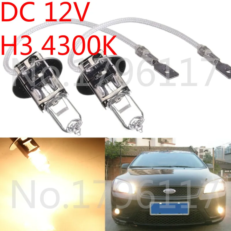

10Pcs DC 12V H3 100W 4300K Yellow Car Headlight Bulb Fog Lamp Bulb Clear Automobile Head Light bulb Auto Light Source