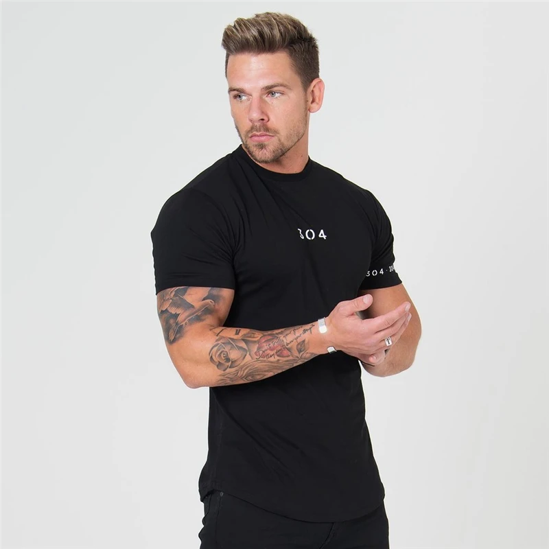 

2018 Newthe summer Gyms Bodybuilding T-Shirt Printed cotton shirts Crossfits Brand Slim Fashion Casual Short tee tops clothing