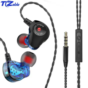

3. 5MM In-Ear Wired Headset With Microphone Subwoofer HiFi Music Stereo Running Hports Headset Quad-Core Double Moving Line