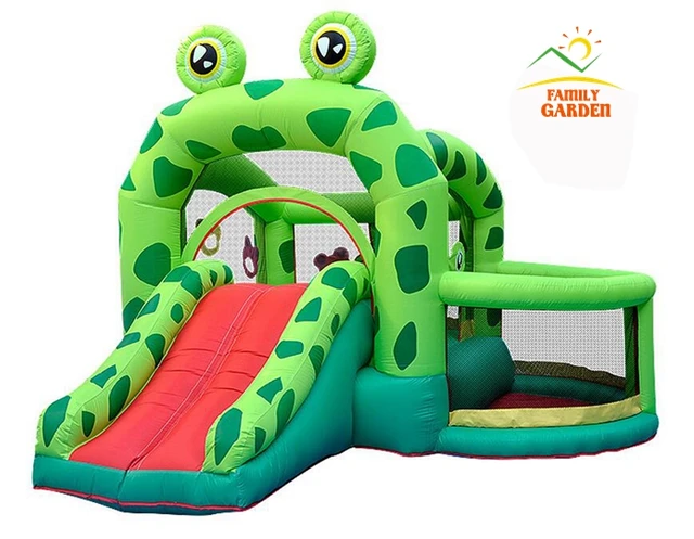 Cheap Bounceland Castle W/pool Slider Inflatable Frog Bounce House Bouncer Moonwalk With Air Blower