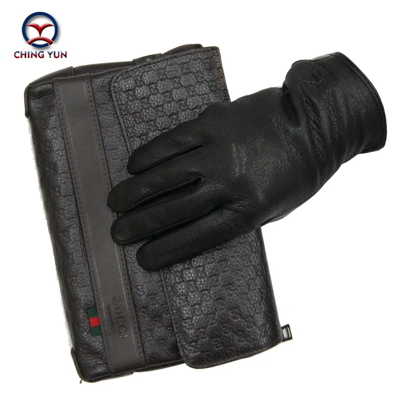 Preise Winter mann deer haut lederhandschuhe männlichen warme weiche männer armmanschette schwarz männer fäustlinge imitate kaninchenfell 70% wolle lining 04