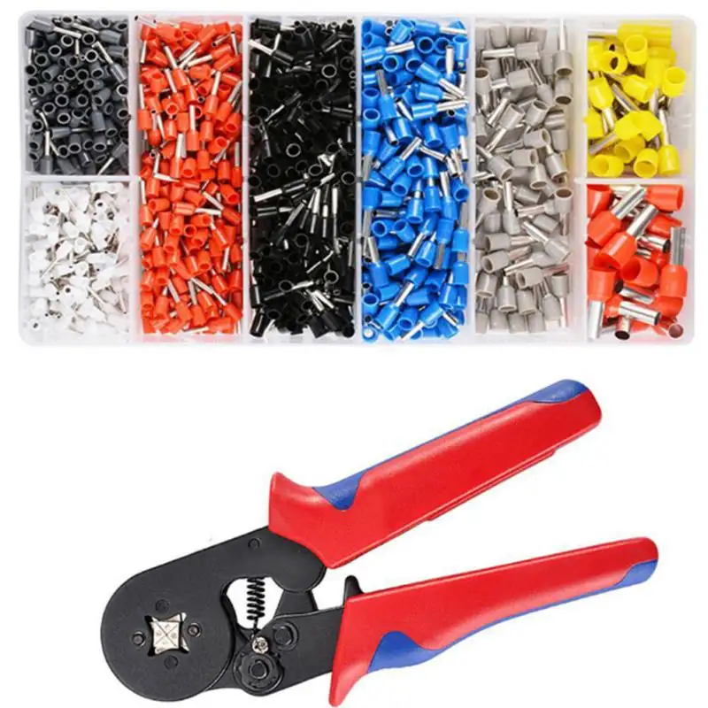 

1200 Pcs/Set Self-adjustable Crimping Pliers Insulated Wire Terminals Connectors Ratcheting Crimp Plier Insulated Terminals