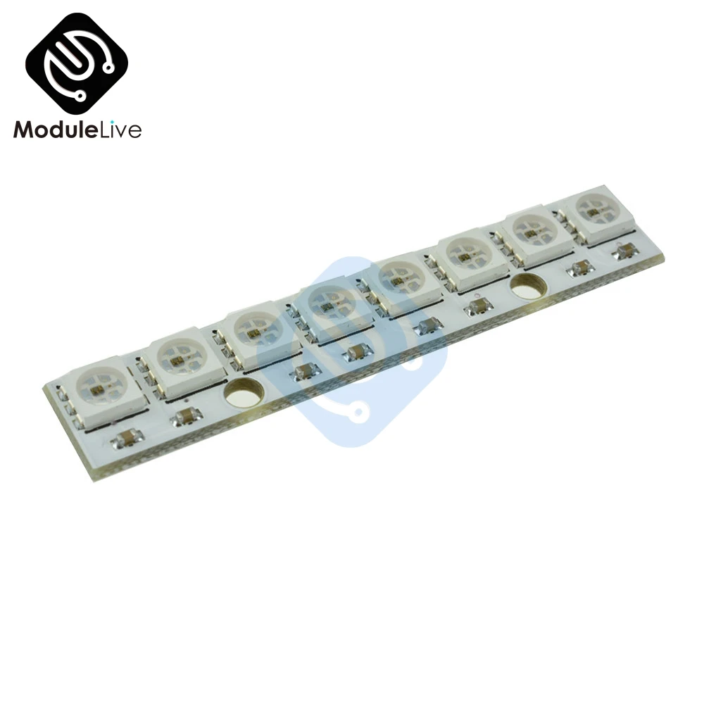 WS2812 WS 2811 5050 RGB СВЕТОДИОДНЫЙ модуль панели лампы 5 в 8 битный Радужный светодиодный