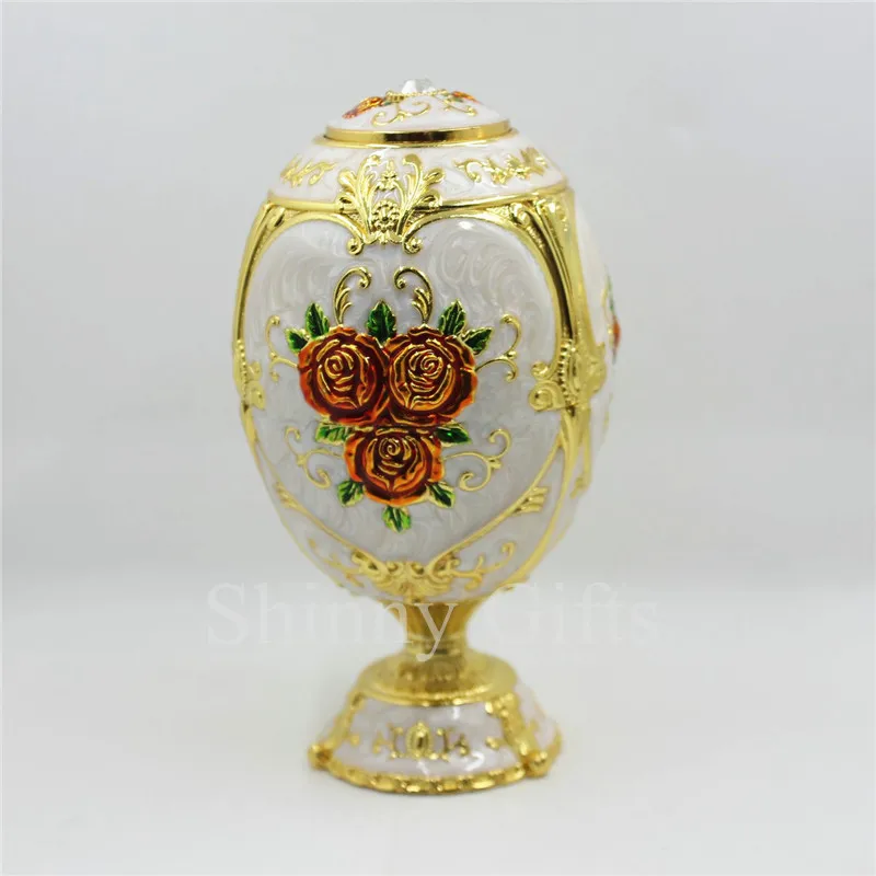 Guangzhou Manufacturer Rose Design Faberge Egg Luxury Toothpick Holder
