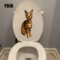 YOJA 10,8X22,8 см наклейка на крышку в туалете наклейка животные серии домашние кошки спальня домашний декор T5-0804