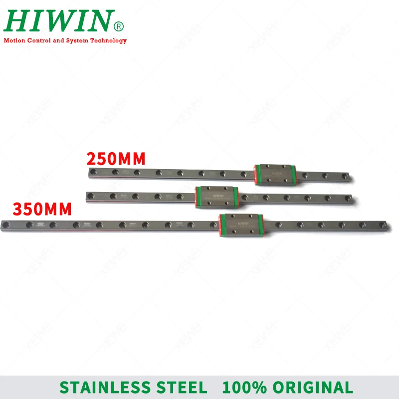 HIWIN الفولاذ الصلب MGN9 150 مللي متر 250 مللي متر 350 مللي متر دليل خطي السكك الحديدية مع كتل الشرائح عربات MGN9H MGN9 سلسلة ل 3D طابعة