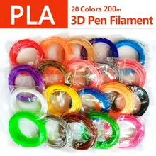 Hiçbir kirlilik pla 1.75mm 20 renk 3d kalem filament pla filament 3d kalem pla plastik abs plastik 3d baskı filament 3d filament