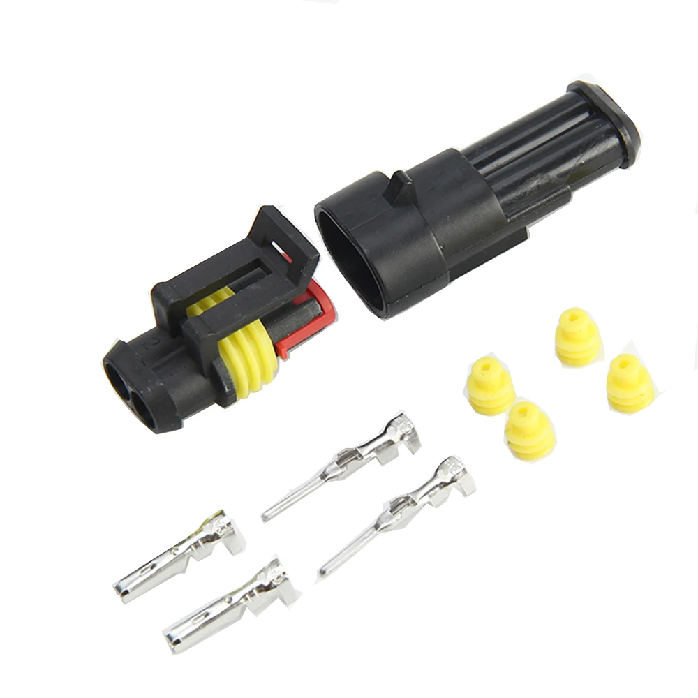 

2 Pin Way AMP Female Male Super Seal Waterproof Electrical Wire Connector Plug For Car Auto