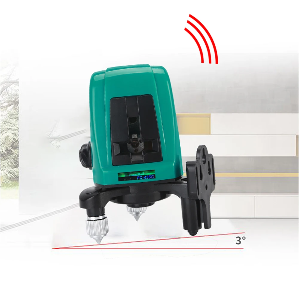 360 Degree Self-leveling Portable mini Cross Green Laser Levels Meter 2 line 1 Point Leveling Instrument