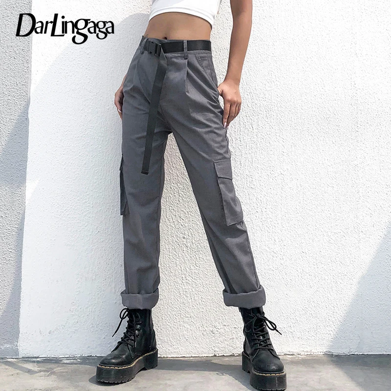 womens grey cargo trousers