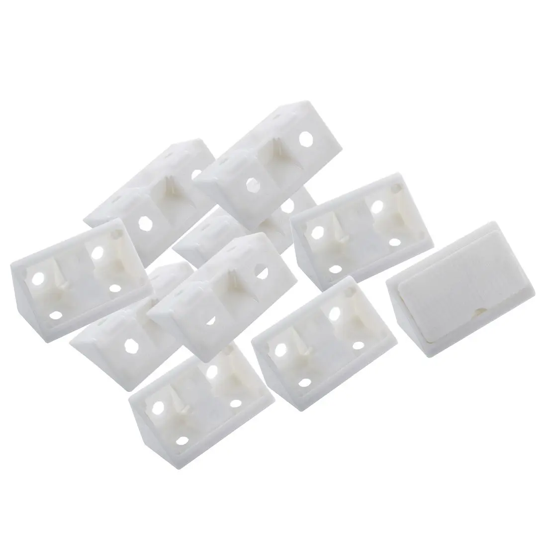 

DSHA New Hot Furniture Cabinet Fastener Corner Braces Angle Brackets White 10pcs