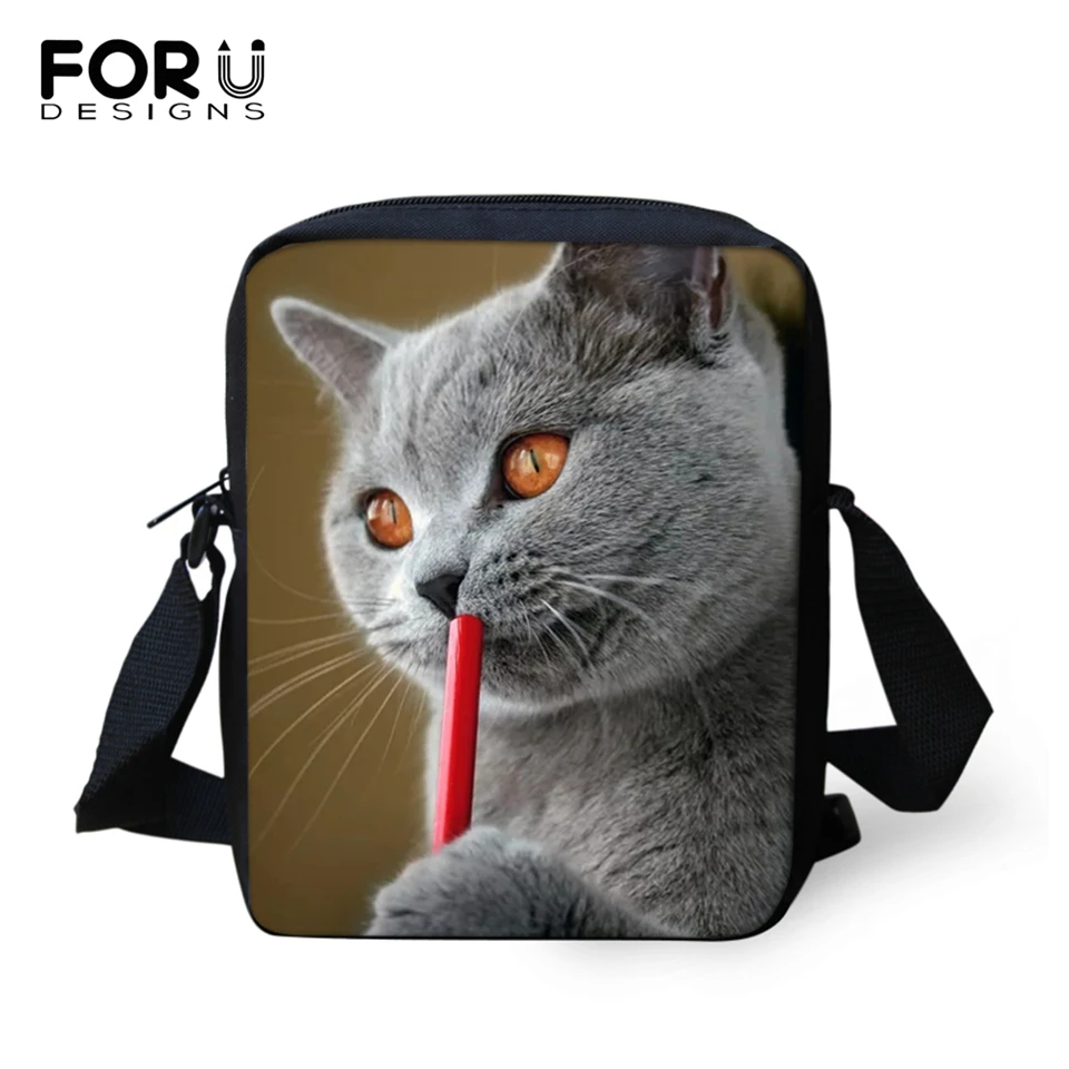 

FORUDESIGNS Black Kawaii Cats Prints Women Messenger Bags Crossbody Bags for Women Cute Purse Small Phone Coin Bags Handbags