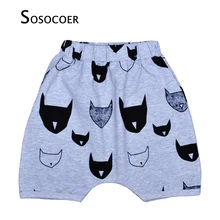 Короткие штаны для мальчиков и девочек коллекция года, летняя детская одежда хлопковые шорты-шаровары синего, зеленого и серого цветов с рисунком летучей мыши для детей, штаны-шаровары