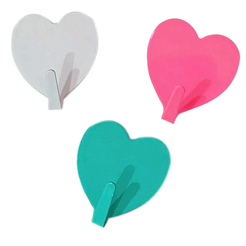 

3Pcs/set Heart Wall Hook Simple Stainless Steel Decorative Hat Bag Organizer Hook Wall Decor