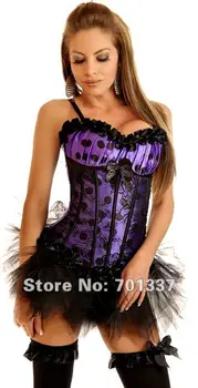 

wholesale Sexy Lingerie Women's Fancy Dress Satin Lace Up Basque Corset Separate Tutu A2796