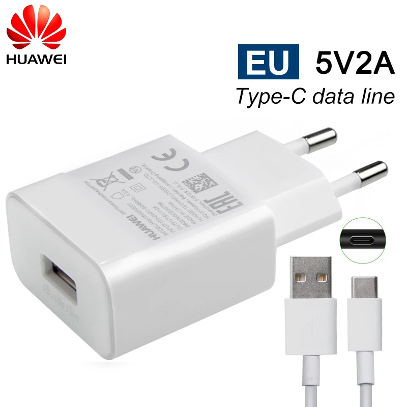 Оригинальное зарядное устройство huawei, 5 В/2 А, 9 В/2 А, USB, быстрая зарядка для huawei P8 P9 Plus Lite Honor 8 9 Mate10 Nova 2 2i 3 3i, зарядное устройство - Цвет: 5V2A Type-C