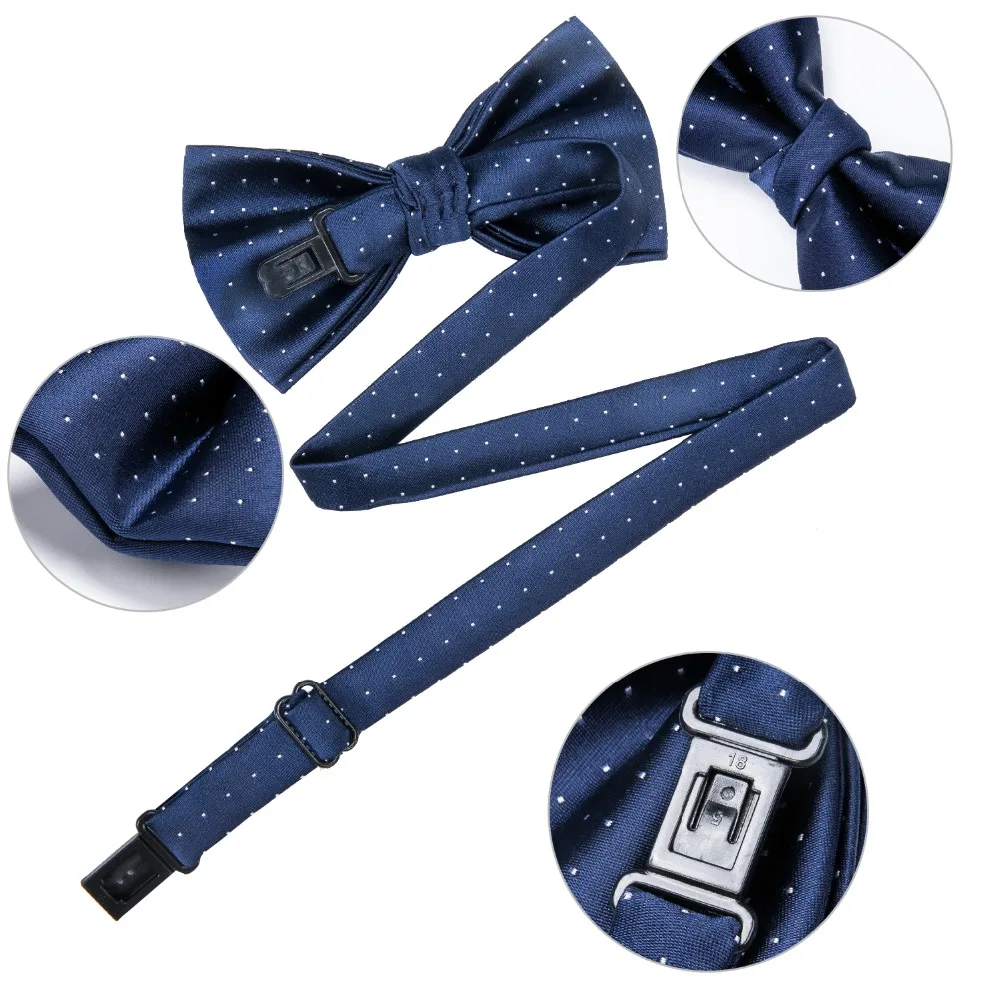 DiBanGu Темно-синие человека мальчиков 6 клипы подтяжки галстук-бабочка набор полиэстер y-обратно подтяжки От 7 до 14 лет регулируемый