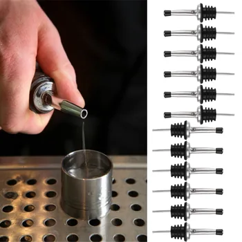 

12pcs/lot Stainless Steel Wine Bottle Pourer Drink Dispenser Spout Cap Covers Oil Cork Bottle Stopper Barware Bar Accessory