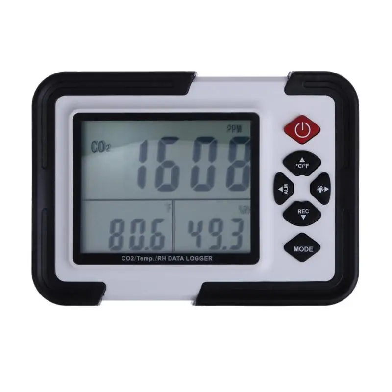 

HT-2000 Digital CO2 Monitor Meter Multi-function Gas Analyzer Detector 9999ppm Analyzers with Temperature and Humidity Test