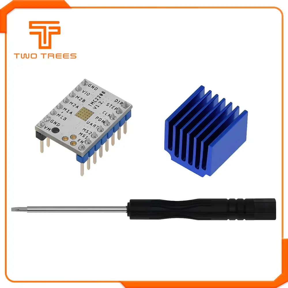 

1PC Stepstick TMC2208 driver Stepper Motor Super Silent With New Heat Sinks Replace TMC2100 For SKR V1.3 Control Board MKS GEN