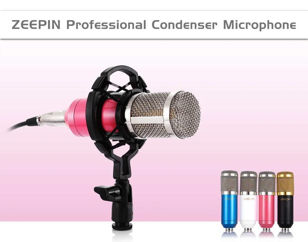 Professional BM 800 bm800 Condenser Sound Recording Microphone with Shock Mount for Radio Braodcasting Singing Black