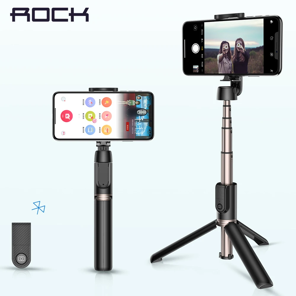 

ROCK Tripod Bluetooth Selfie Stick Portable Handheld Smart Phone Camera with Wireless Remote For iPhone Samsung Huawei Android