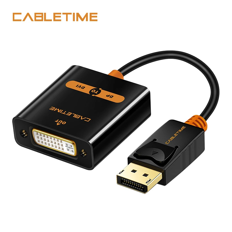 CABLETIME Display Port to DVI adapter Male to Female Active DisplayPort DP to DVI Extention 1080P 3D for HDTV PC Projector N108 CABLETIME Display Port to DVI adapter Male to Female Active DisplayPort DP to DVI Extention 1080P 3D for HDTV PC Projector N108