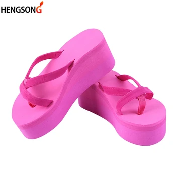 

Women Sandals Fashion Slope Thick Crust Muffin Summer Sandals Wedges Flip Flops Lace-Up Platform Slippers