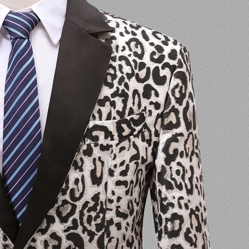 Shenrun мужские спортивные пиджаки Модные приталенные куртки жаккардовый леопардовый узор повседневный костюм куртка Свадебная вечеринка