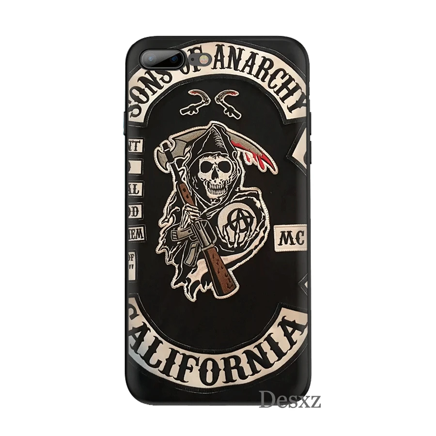 Силиконовый ТПУ чехол для телефона Sons Of Anarchy iPhone 11 Pro X XS Max XR 6 6s 7 8 Plus 5 5s SE защитный