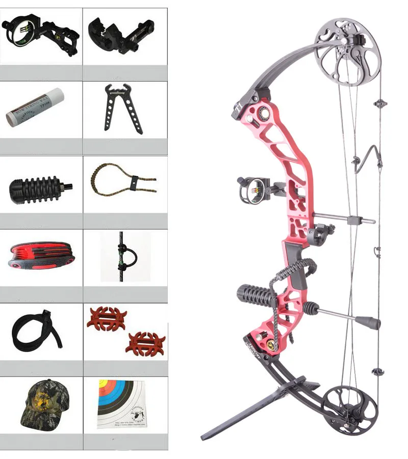 

CNC Basic compound bow red Kit 15-70 lbs tension adjustable 19-30 inch draw length adjustable