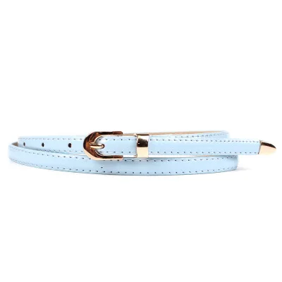 

Women Fashion Faux Leather Pin Buckle Belts Fashion Trendy PU Thin Belt For Jeans Ladies Metal Buckle Strap Waistband