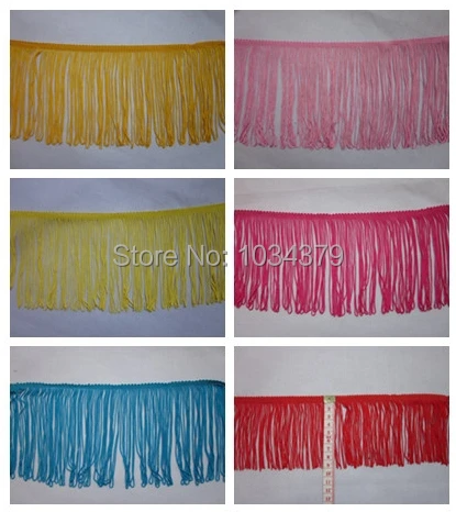 Good Quality 10 Yards/ lot 15cm Width Rayon Tassel Lace Belly Latin Dance Cloth Curtain Accessories DIY 14Colors