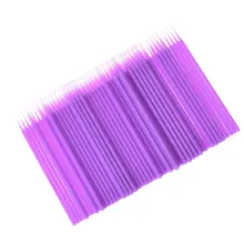 Горячая 100 шт./компл. двойной головкой одноразовый тампон волокна пластиковые палочки бровей ресниц макияж инструменты