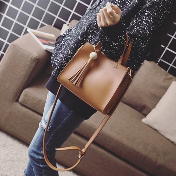 

Bags 2020 women's handbag fashion tassel small bags casual handbag brief messenger bag shoulder bag