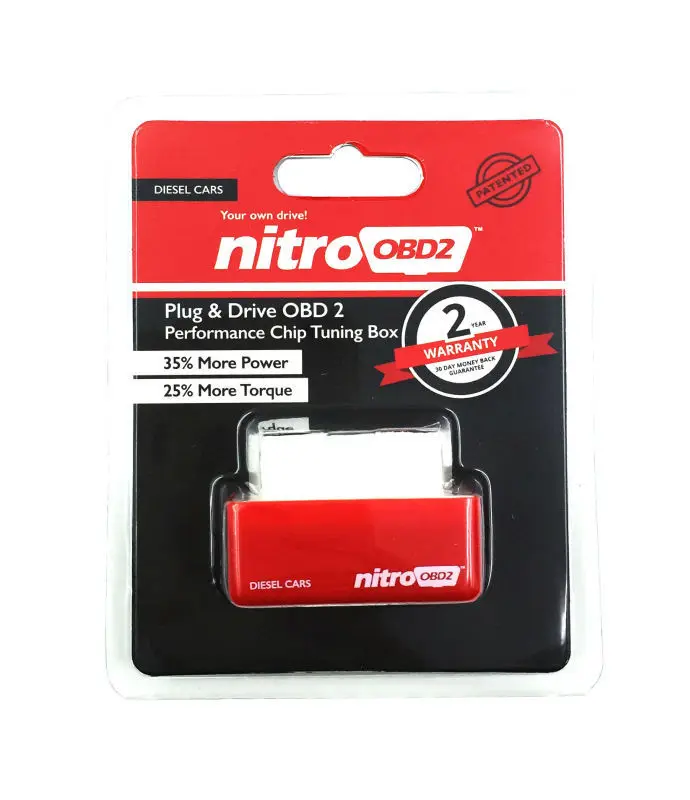 Горячая NitroOBD2 чип тюнинг коробка Nitro OBD2 производительность Plug and Drive OBD2 чип тюнинг работает для дизельных розничной коробки