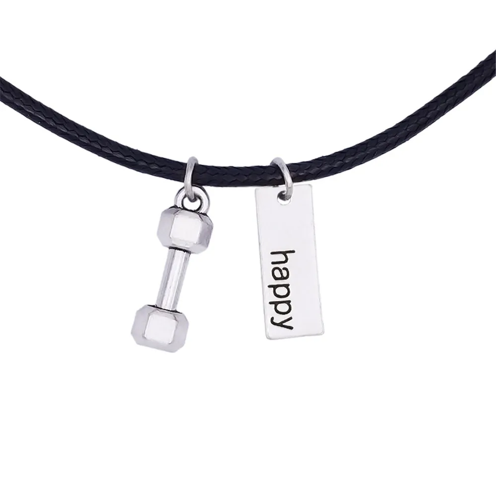 10 pieces/lot Wholesale Alloy Metal Gym Sports Inspire Charms Bodybuilding Necklaces Jewelryin