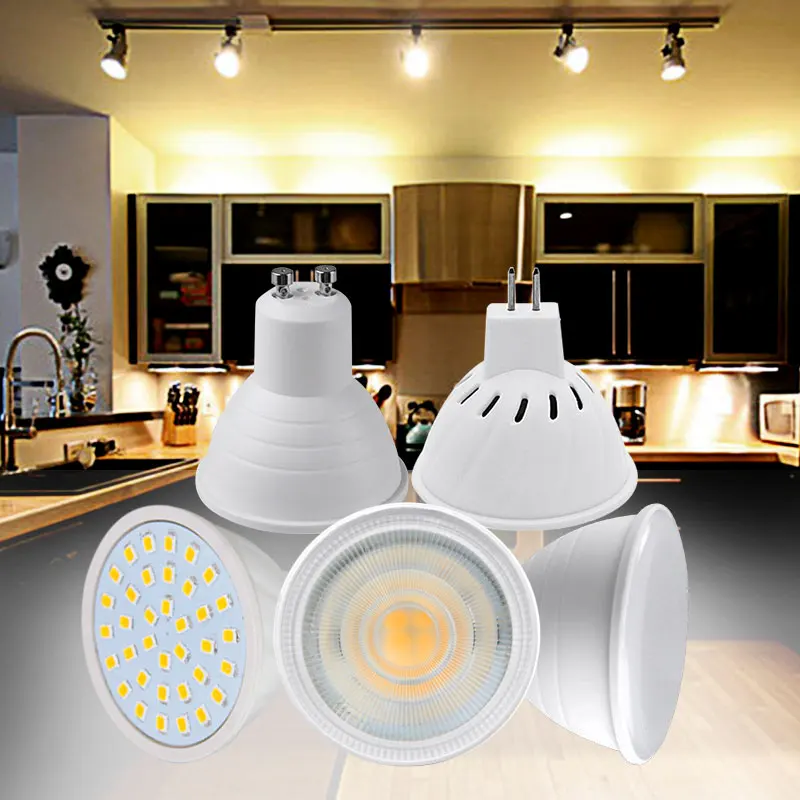 GU10 MR16 Светодиодный прожектор 2835SMD 4 Вт 6 8 COB 5 7 AC 220 В Светодиодная лампа