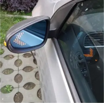 

LED heating Rear side turn signal blue curvature anti defogging dazzling rearview mirror for VW GOLF 6 7 MK6 MK7