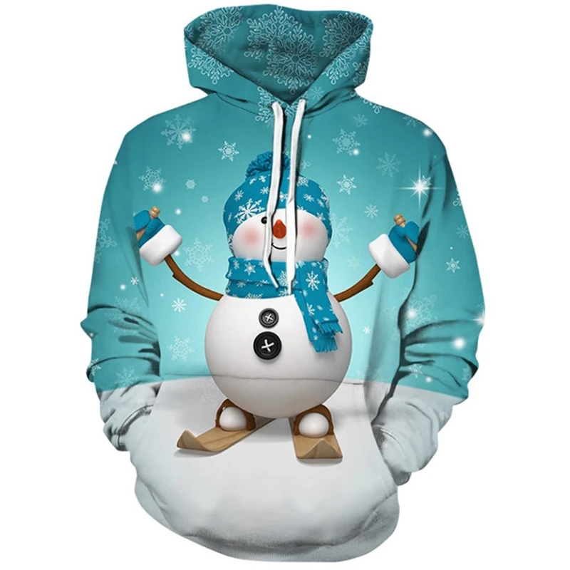 

ZOGAA Couple Christmas Hoodies Men & Women Snowman Digital Print Hooded Pullovers Autumn Winter Fashion Hooded Sweatshirt 2019