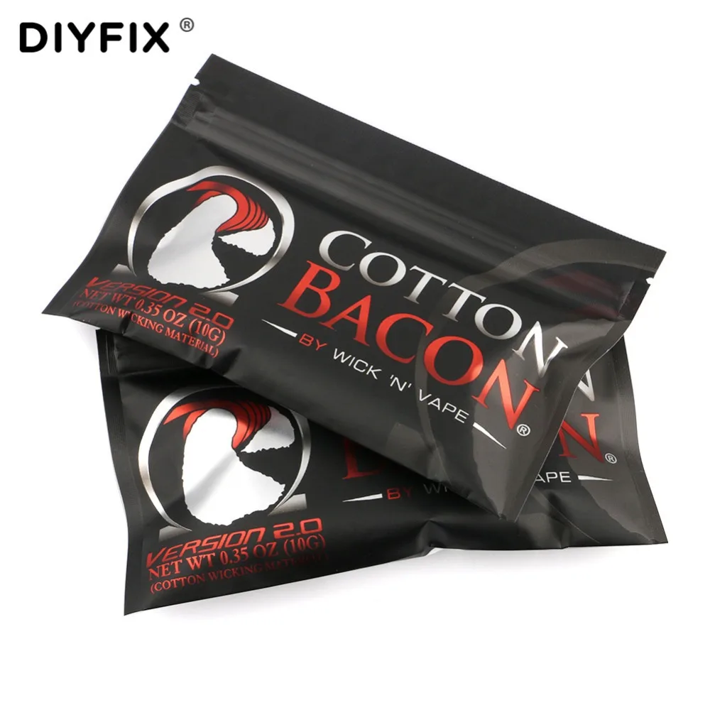 DIYFIX 2Bags Bacon Cotton Organic Cotton Wick for font b Electronic b font Cigarette Rebuildable RDA