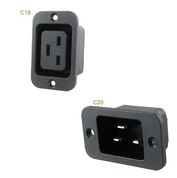 

AC 250V 16A IEC 320 C19 C20 Panel Mount Plug Connector Socket