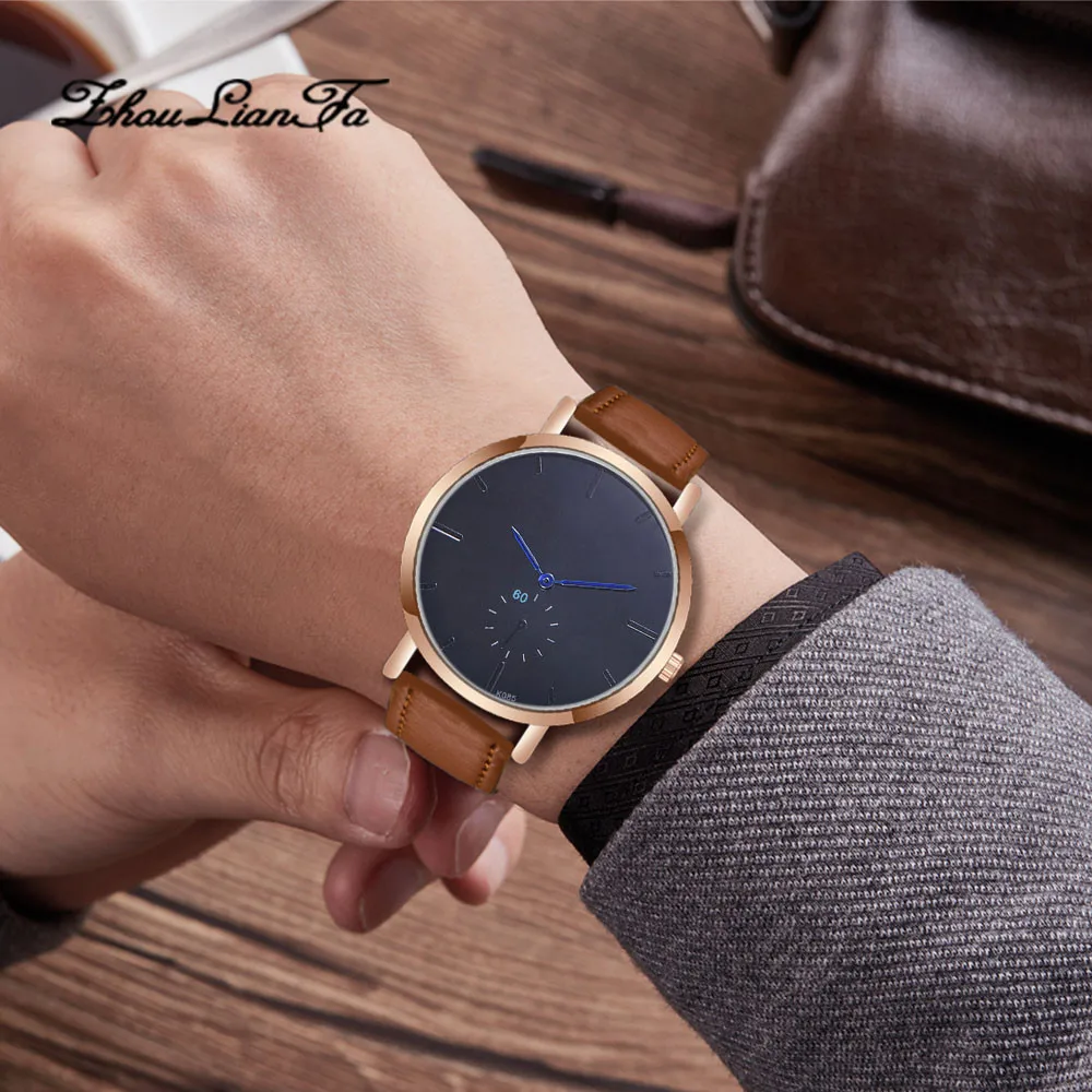 

Fashion Man Crystal Leather Analog Quartz Wrist Men's watch Wrist Party decoration suit Dress Watch gifts male man boyfriend