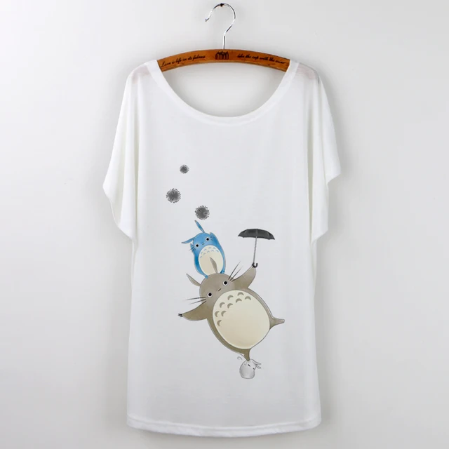 Totoro Graphic Loose Print Tee Shirt