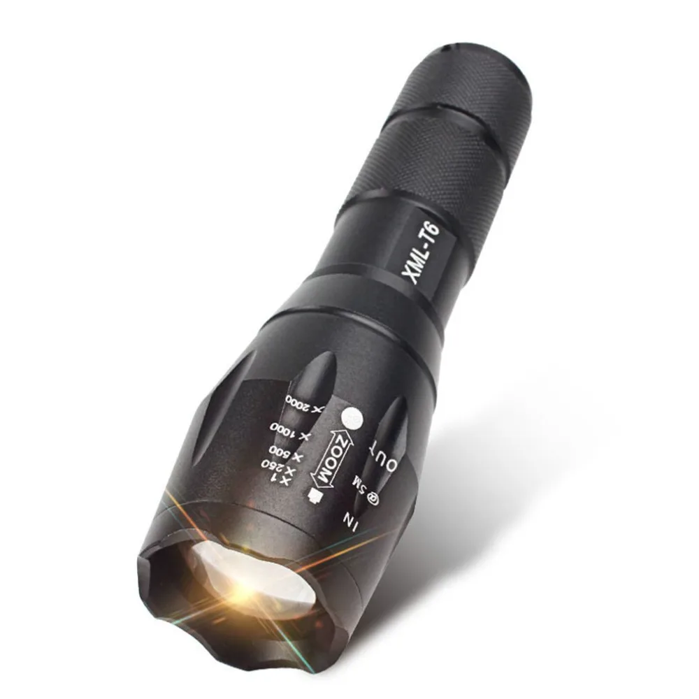 2018 new XML T6 LED Tactical Flashlight Adjustable Focus 5 Light Modes