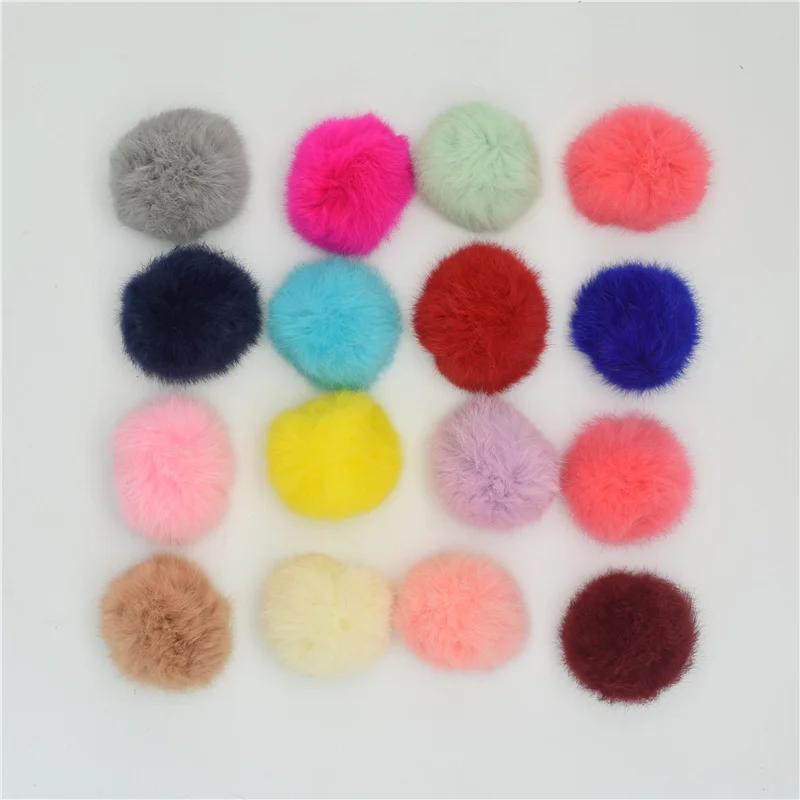 

16pcs DIY Large 8cm Rabbit Fur pompons Ball for Hangbag Hat Clothing Charm DIY