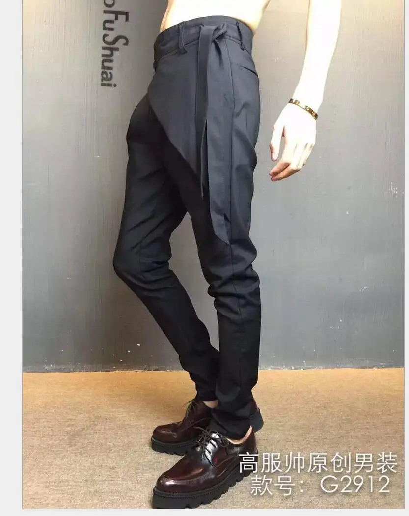 27-44 New Fashion Casual Men Pants Hairstylist Trousers Personality  Non-mainstream Skirts Plus Size Harem Pants Singer Costumes - Casual Pants  - AliExpress