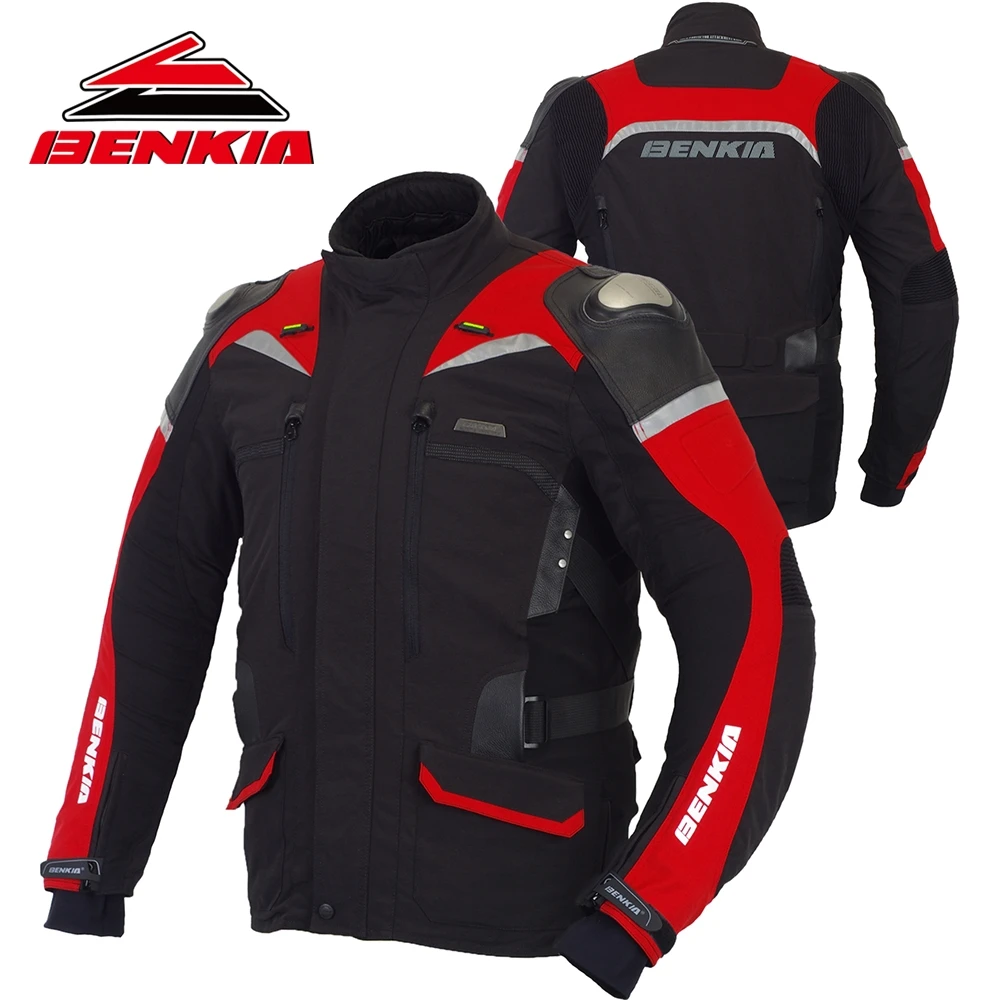 

BENKIA Motorcycle Jacket Men Racing Jacket Winter Reflective Moto Jacket Protection Moto Jacket Motorcycle Protector JD08