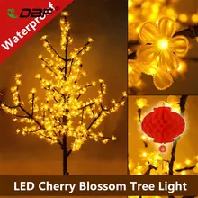 Роскошный ручной работы искусственный светодиодный Вишневый цветок дерево ночник Рождество Новогоднее свадебное украшение огни 150 см 480 светодиодный