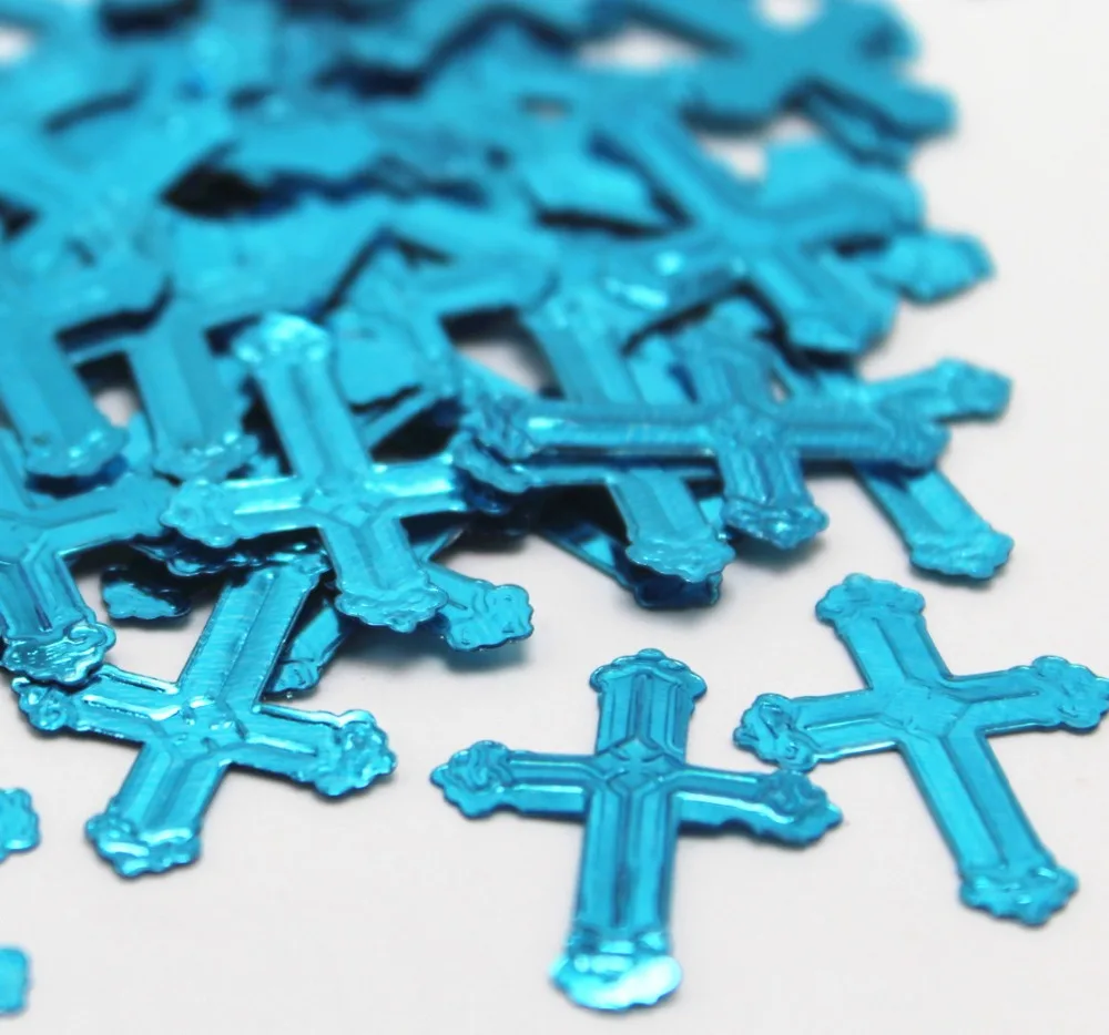 

Boy First Communion Christening Confirmation Religious Celebration table decoration kits 50g blue CROSSES CONFETTI GIRL BAPTISM